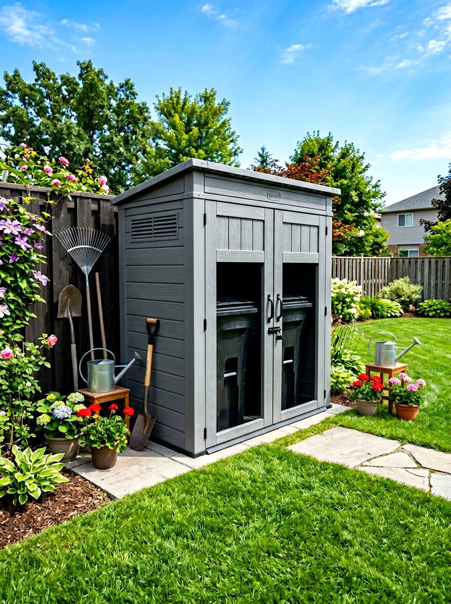 Resin garbage can shed - 30 trash can enclosure ideas