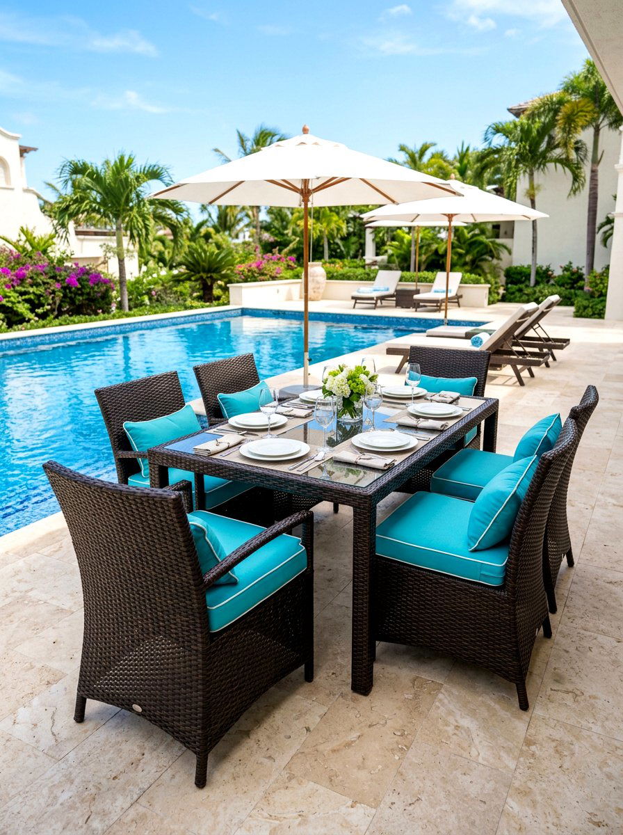 Resin wicker dining set - 30 outdoor dining furniture ideas