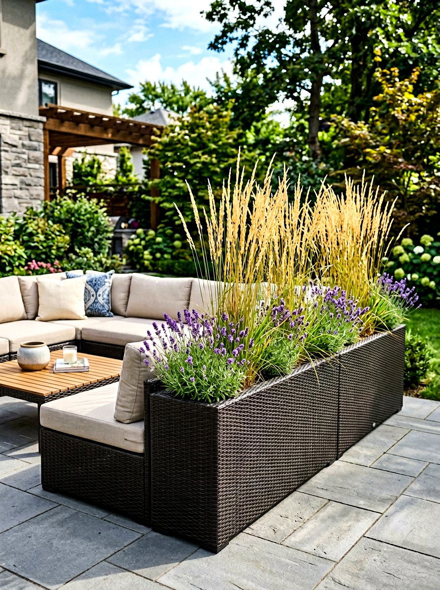 Resin wicker trough - 30 garden planter ideas