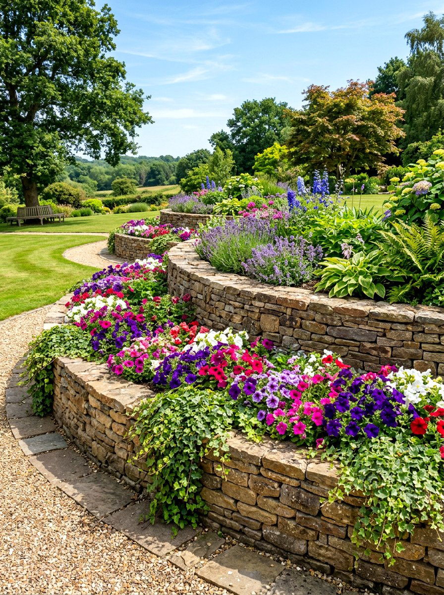 Retaining Wall Curved Flower Bed - 30 curved flower bed ideas