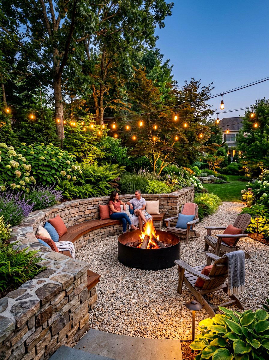 Retaining Wall Fire Pit - 30 fire pit gravel area ideas