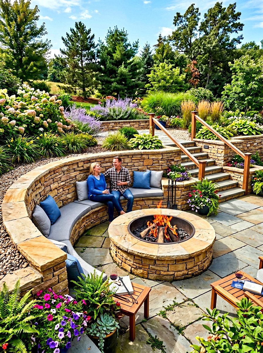 Retaining Wall Fire Pit - 30 backyard fire pit ideas