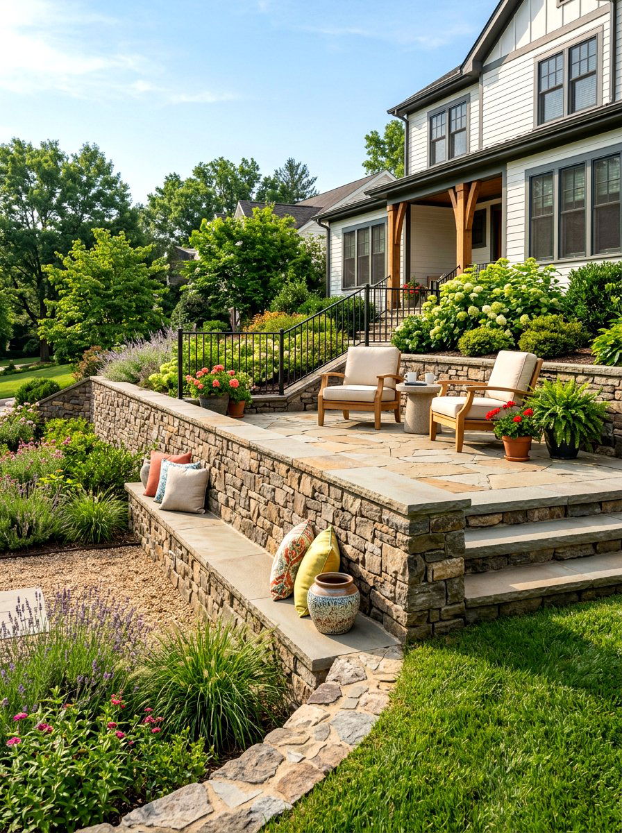 Retaining Wall Front Patio - 30 front patio ideas