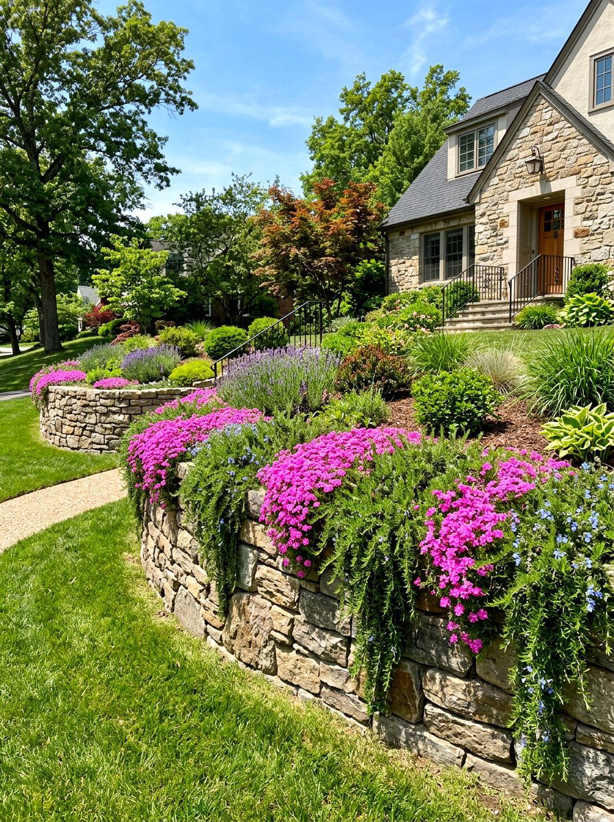 Retaining Wall Front Yard Island - 30 front yard island bed ideas
