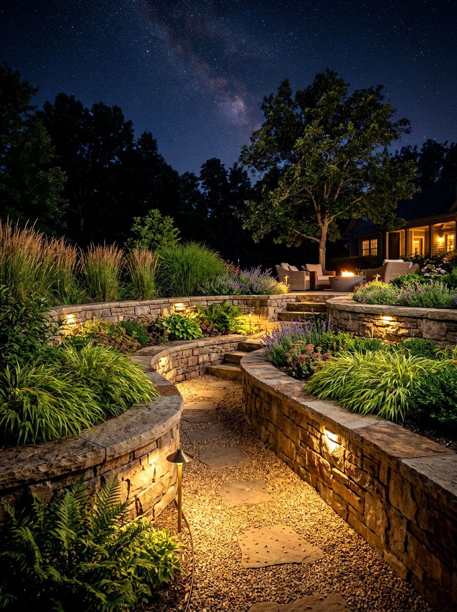 Retaining Wall Lights - 30 outdoor structure lighting ideas