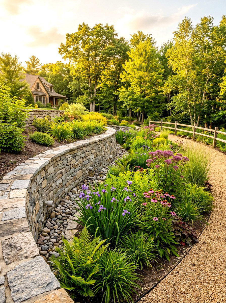 Retaining Wall Rain Garden - 30 rainwater garden ideas