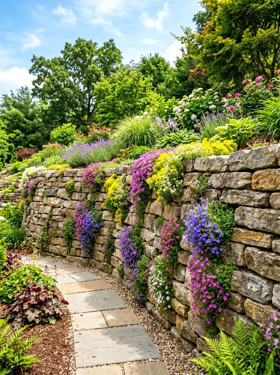 Retaining Wall Rock Garden - 30 rock garden ideas