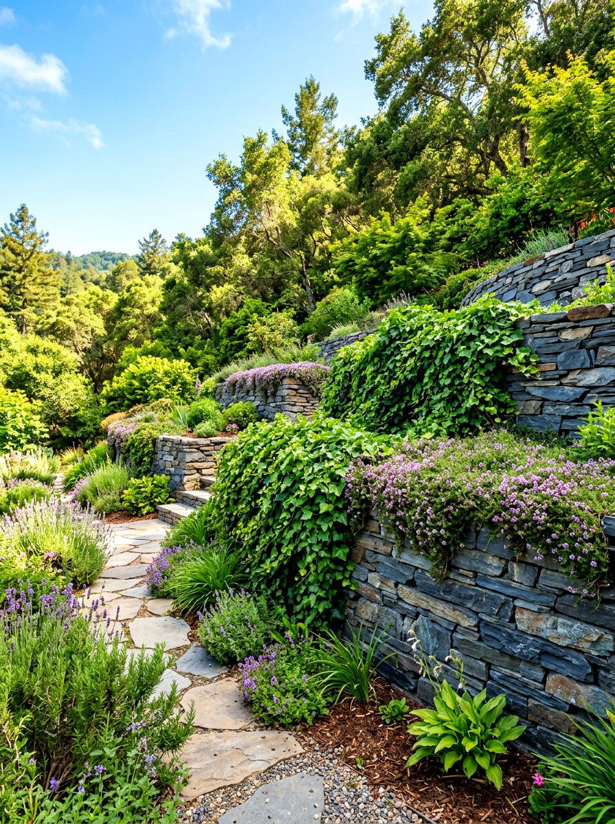 Retaining Wall With Greenery - 30 front yard privacy ideas