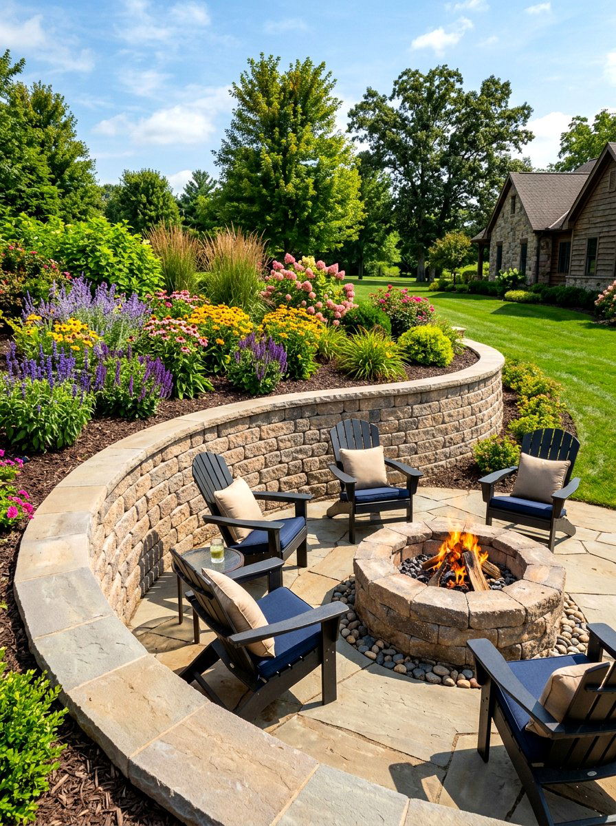 Retaining wall fire pit - 30 diy style fire pit ideas