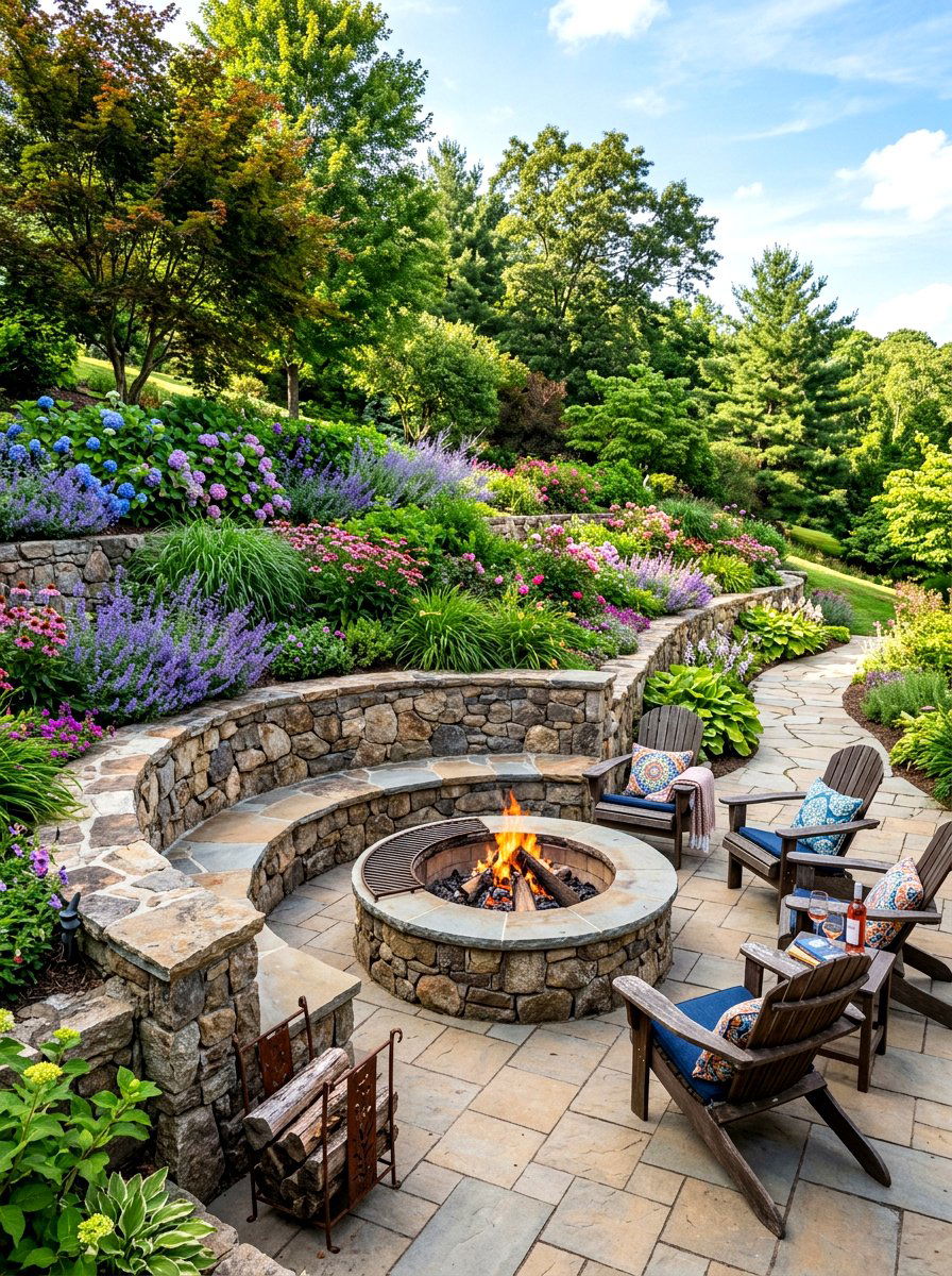 Retaining wall fire pit - 30 fire pit ideas