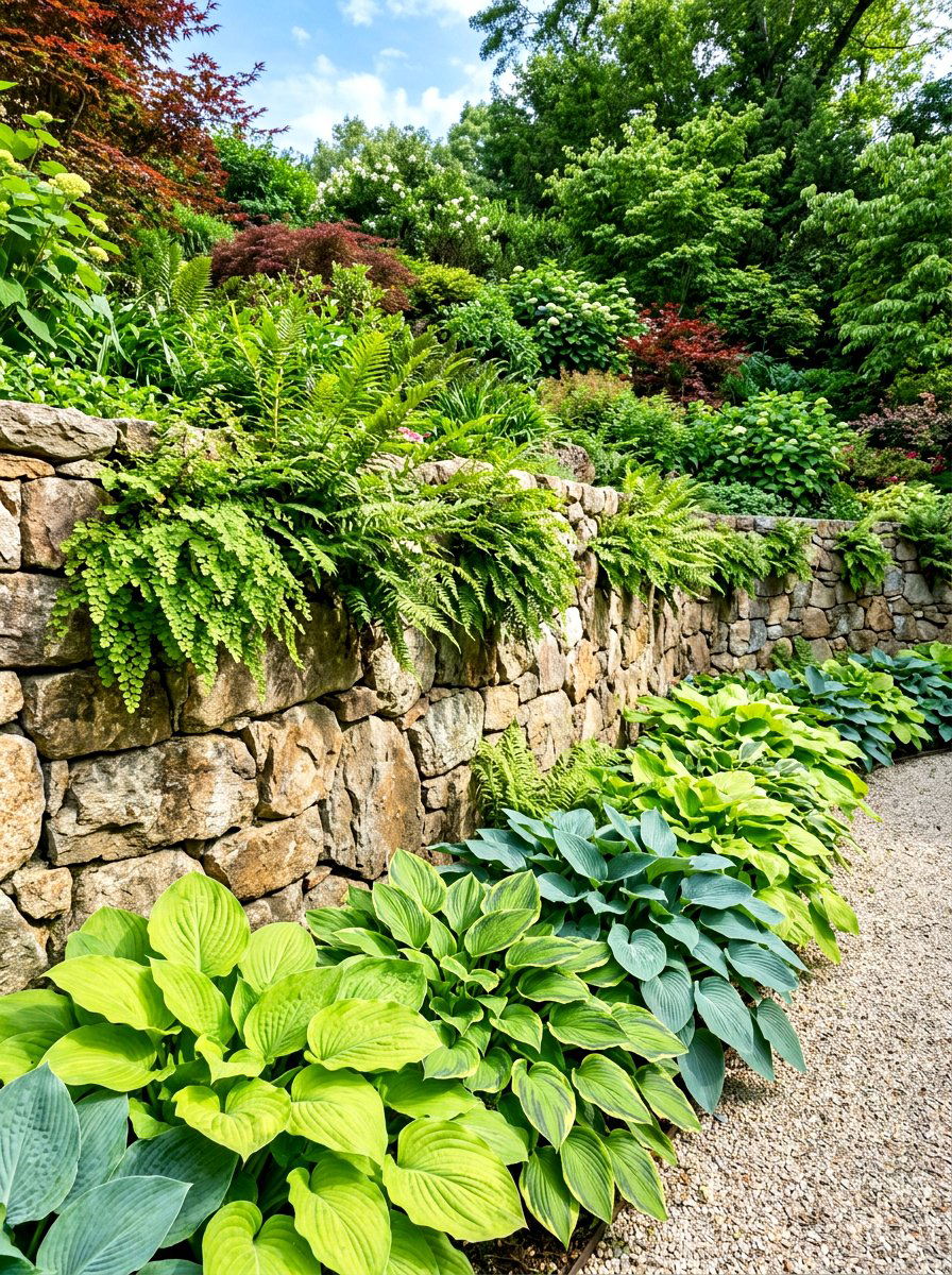 30 Hosta and Fern Garden Ideas for Lush Shade Beauty Every Season