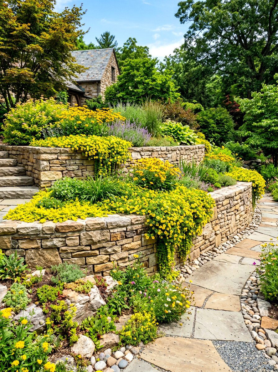 Retaining wall planter - 30 curb appeal landscaping ideas