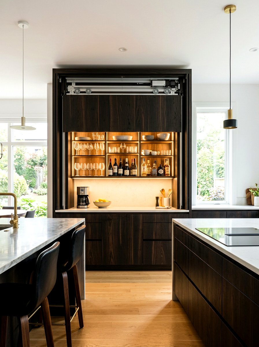 Retractable Cabinet Front - 30 appliance garage ideas