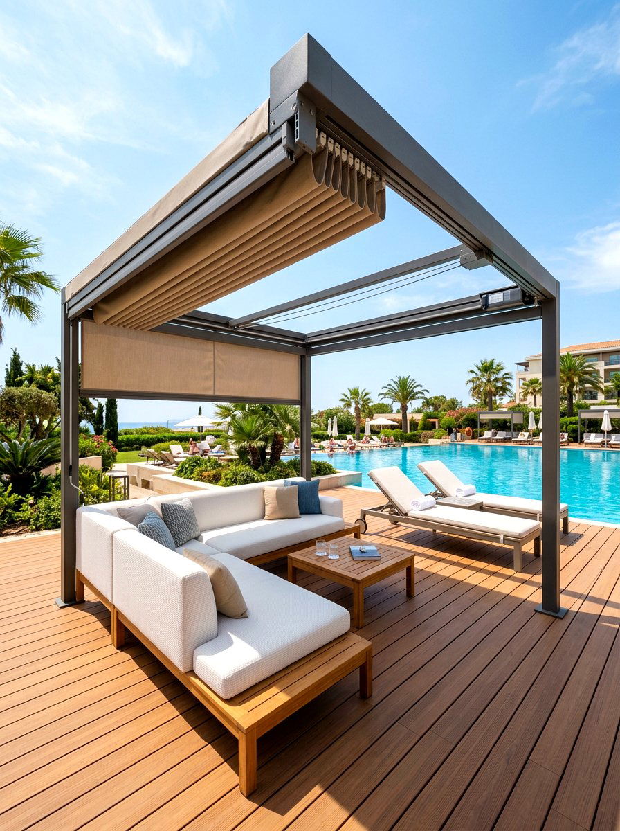 Retractable Canopy Cabana - 30 cabana bed patio ideas