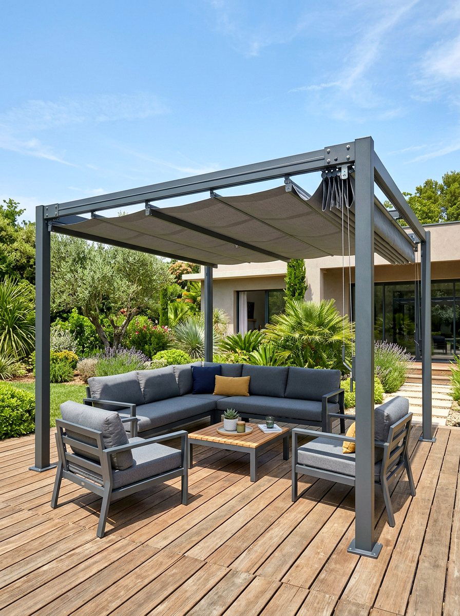 Retractable Canopy Pergola - 30 budget pergola ideas