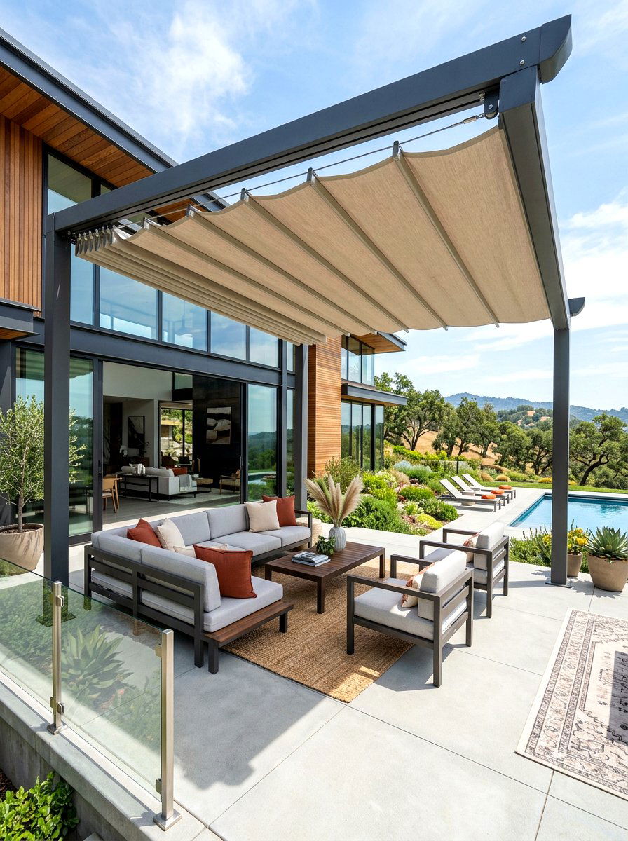 Retractable Canopy - 30 patio shade ideas