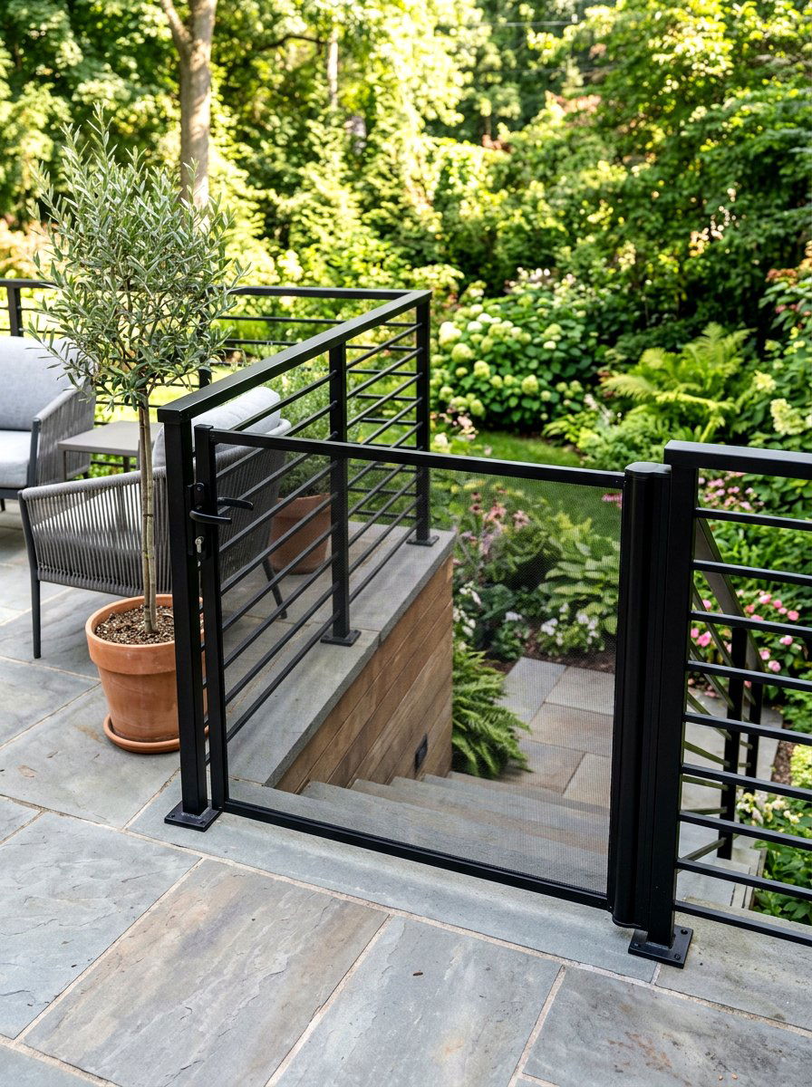 Retractable Dog Gate - 30 dog friendly patio ideas aesthetic