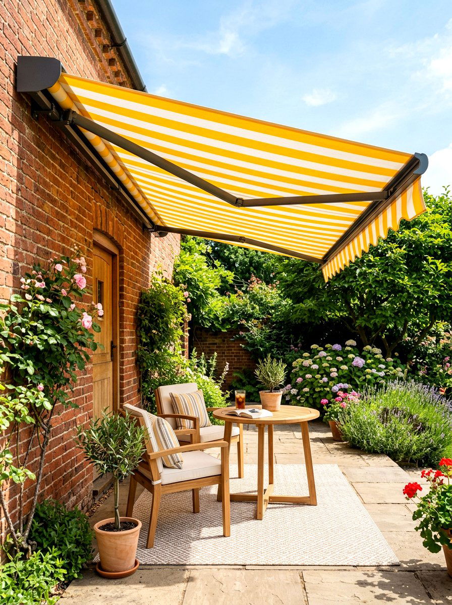 Retractable Fabric Awning - 30 outdoor changing room ideas