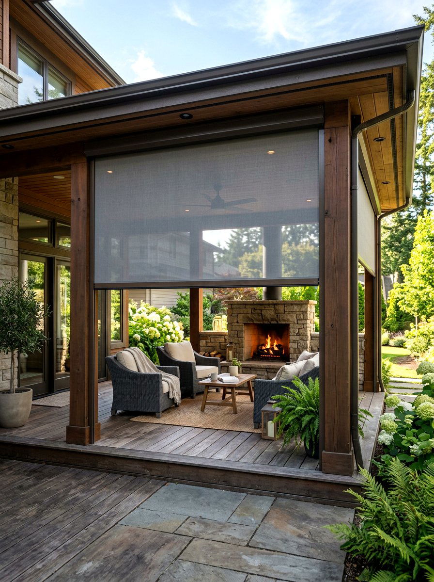 Retractable Fabric Screen - 30 private patio screen ideas