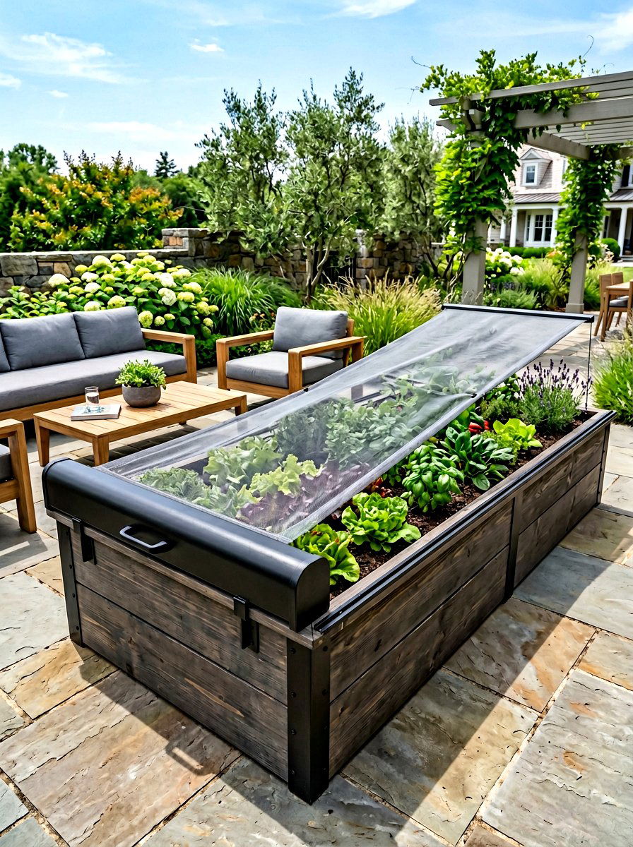 Retractable Garden Bed Cover - 30 raised bed cover ideas