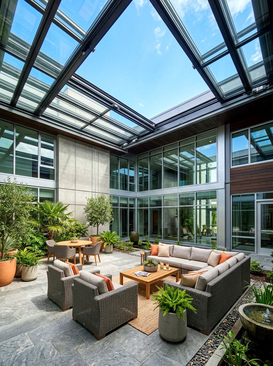 Retractable Glass Roof - 30 atrium house ideas