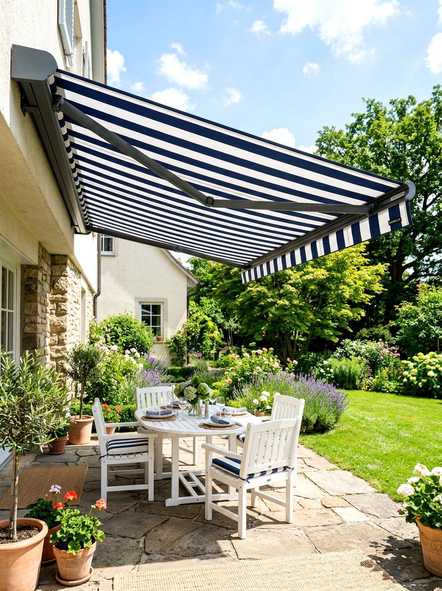 Retractable Patio Awning - 30 backyard patio ideas