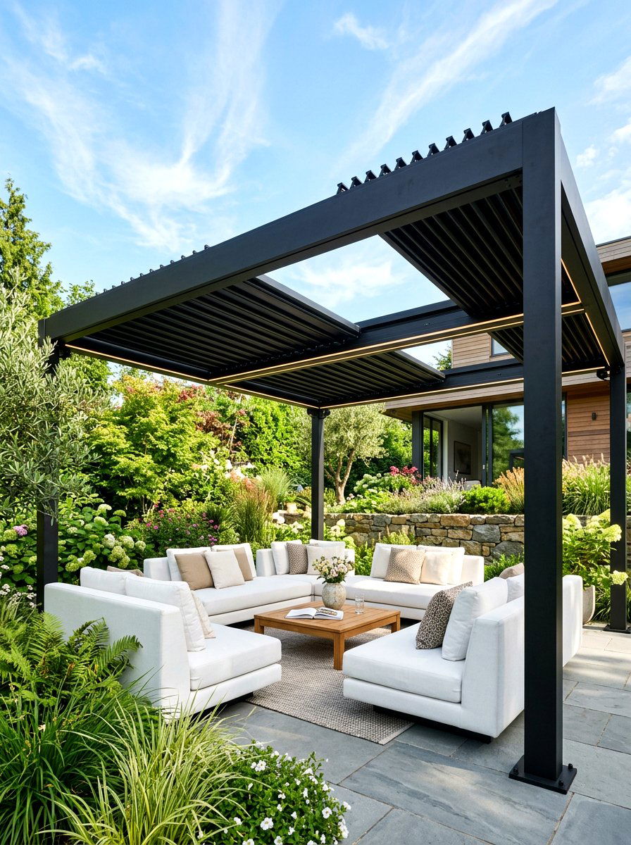 Retractable Pergola Roof - 30 indoor outdoor living ideas