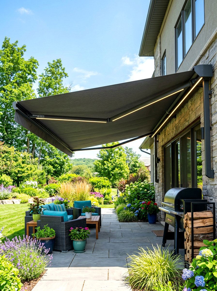 Retractable Smoker Awning - 30 smoker patio corner ideas