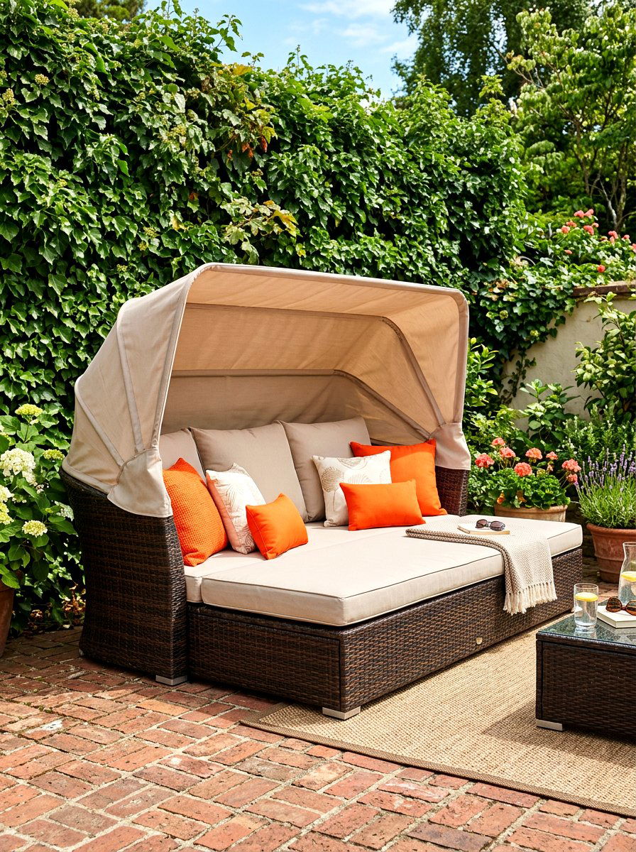 Retractable canopy daybed - 30 outdoor daybed canopy ideas