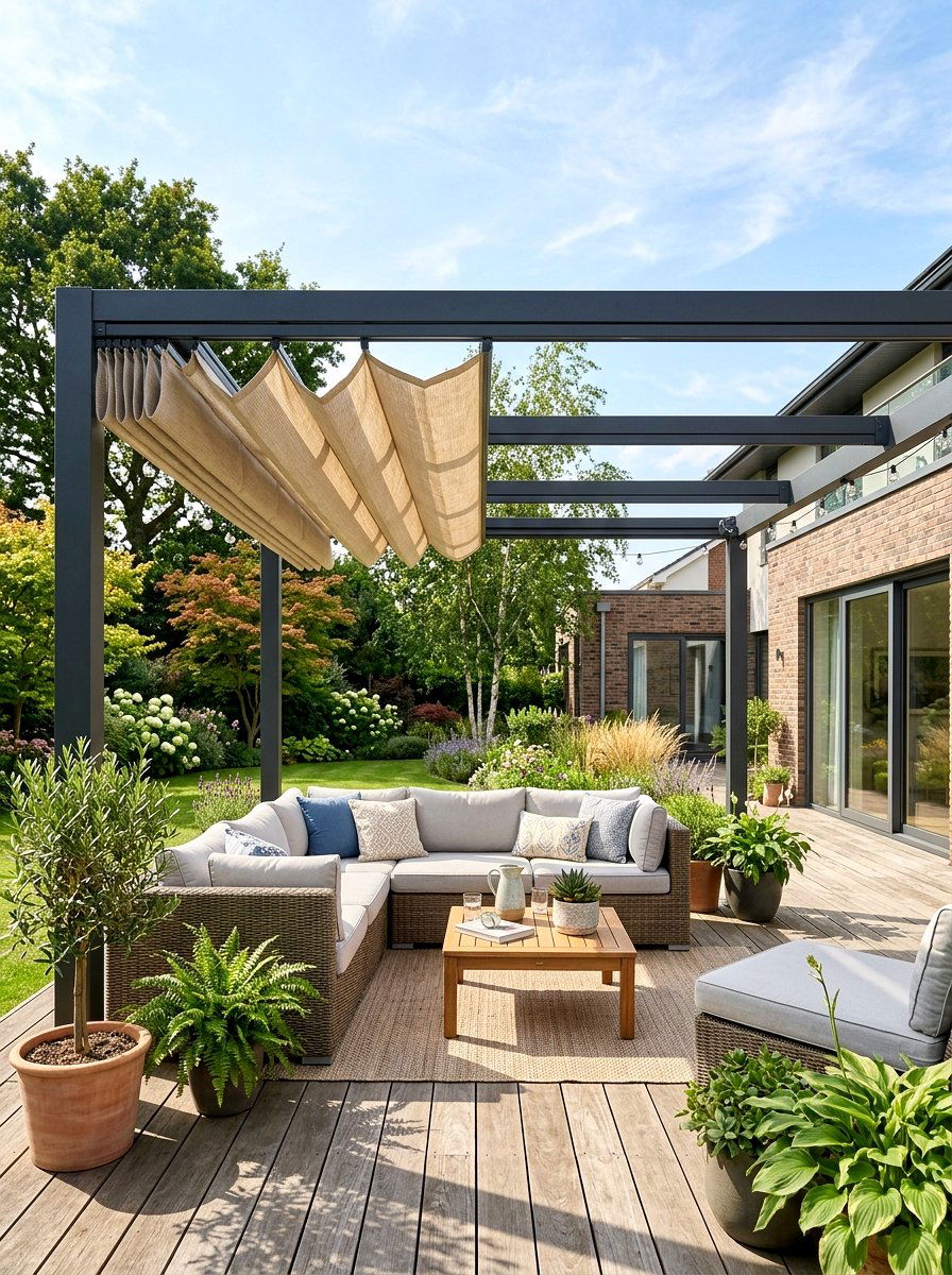Retractable canopy pergola - 30 pergola ideas