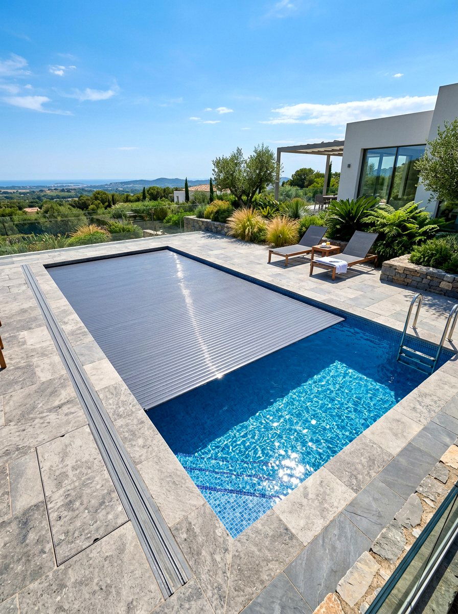 Retractable cover pool - 30 backyard oasis pool ideas