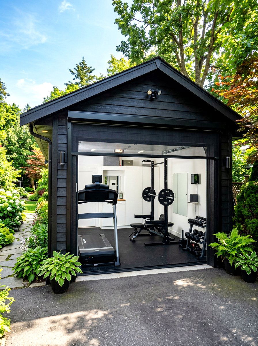 Retractable garage door screen - 30 garage gym ideas