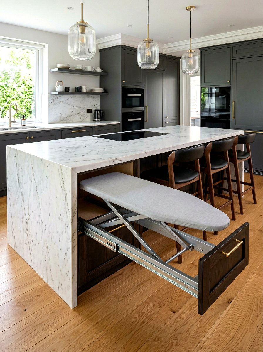 Retractable ironing board system - 30 ironing board storage ideas