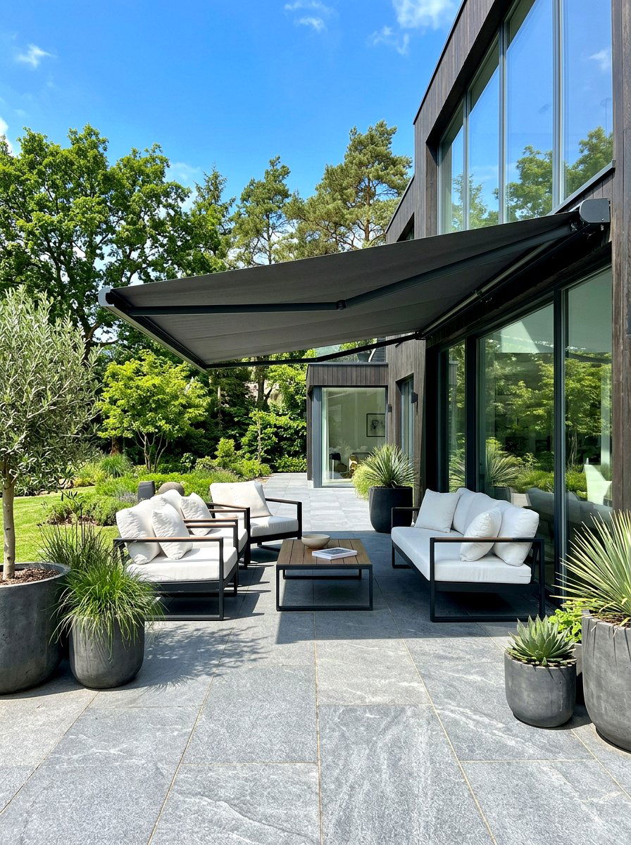 Retractable patio awning - 30 patio canopy ideas