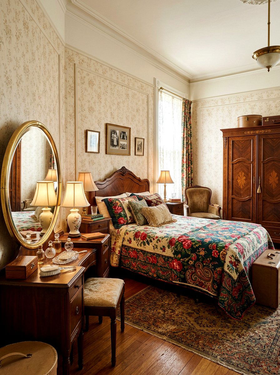 Retro 1920s Vintage Bedroom - 30 art deco bedroom ideas