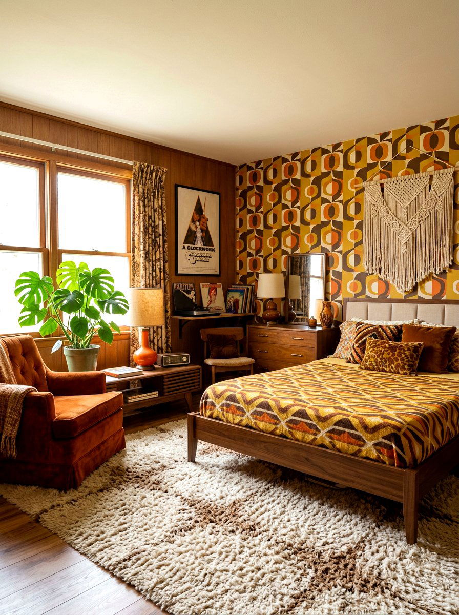 Retro 70s Bedroom - 30 aesthetic bedroom ideas