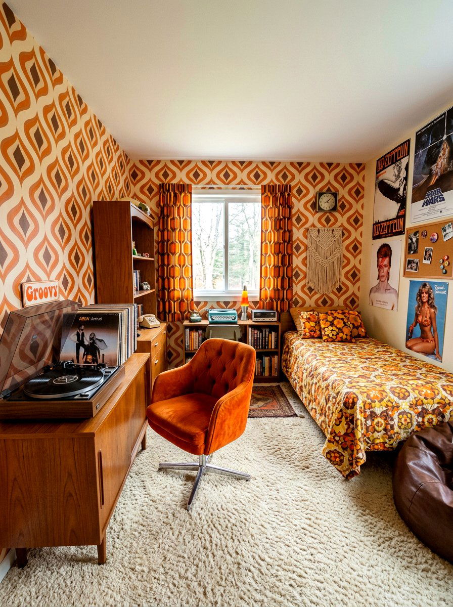 Retro 70s Teen Bedroom - 30 cool teen room ideas aesthetic