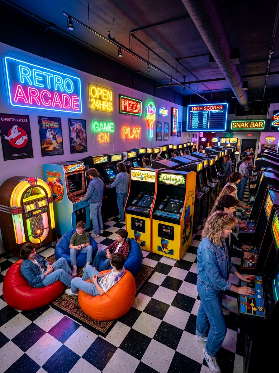 Retro Arcade Room - 30 game room ideas