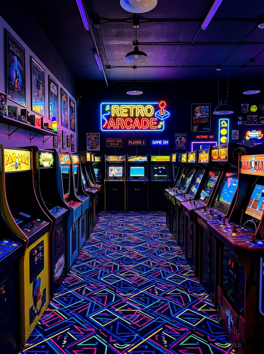 Retro Arcade Room - 30 garage hobby room ideas