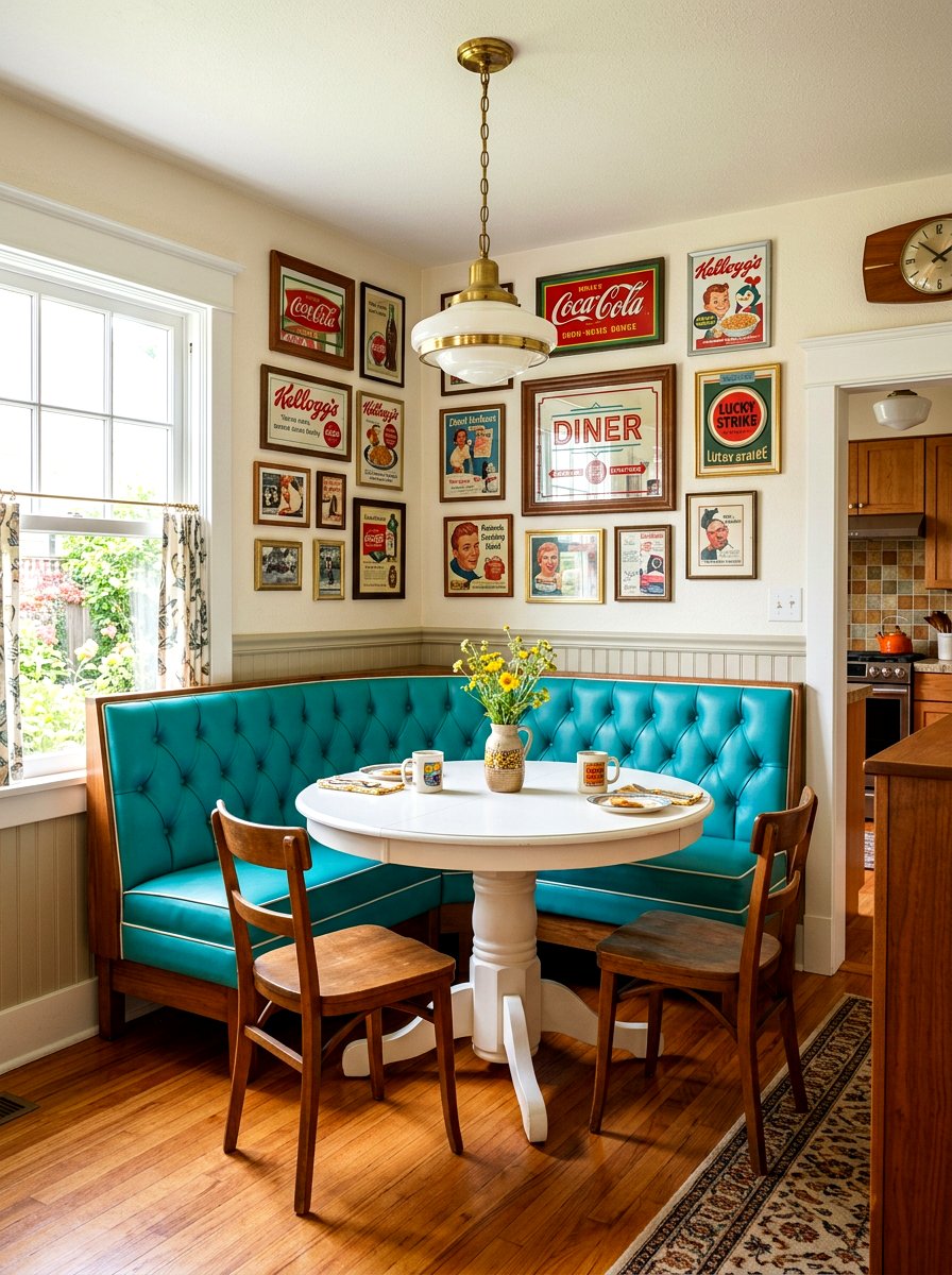 Retro Booth Seating Dining Room - 30 retro dining room ideas