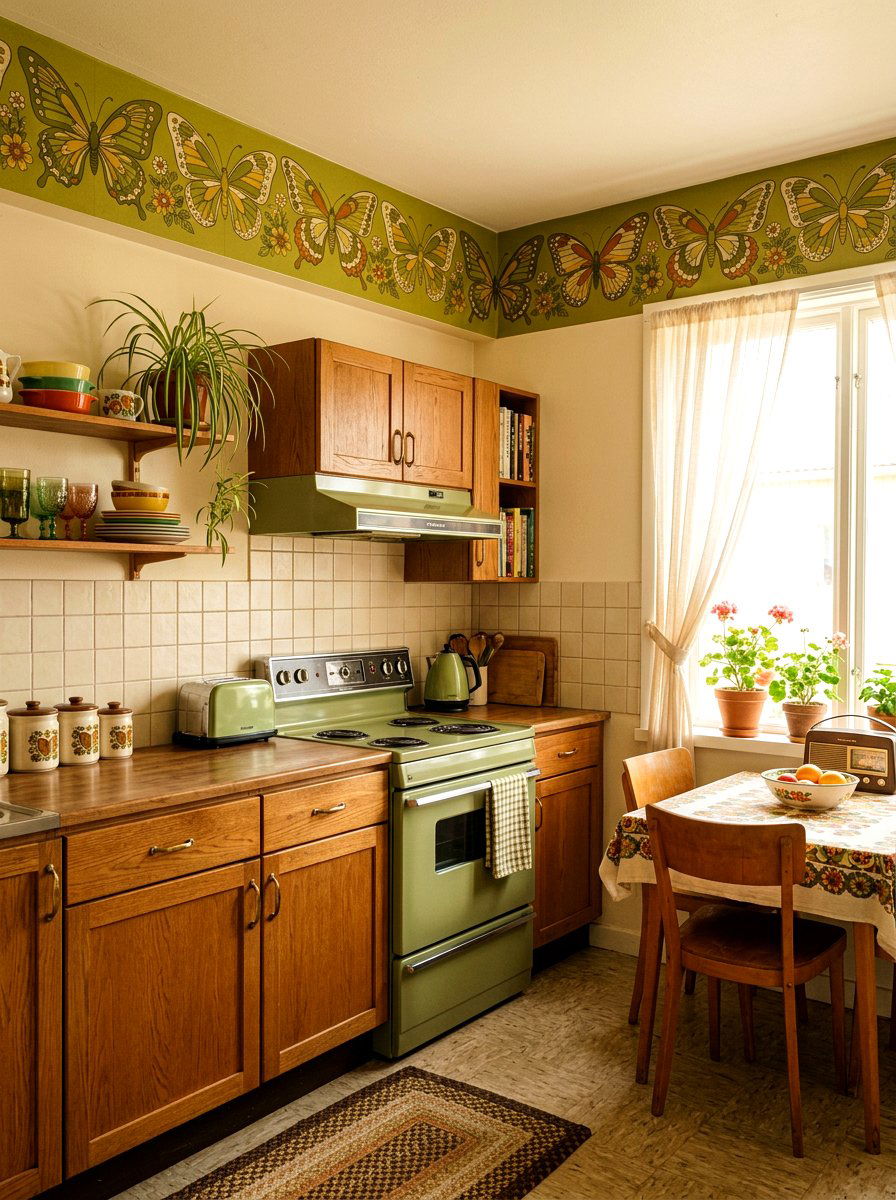 Retro Butterfly Wallpaper Border - 30 butterfly border ideas