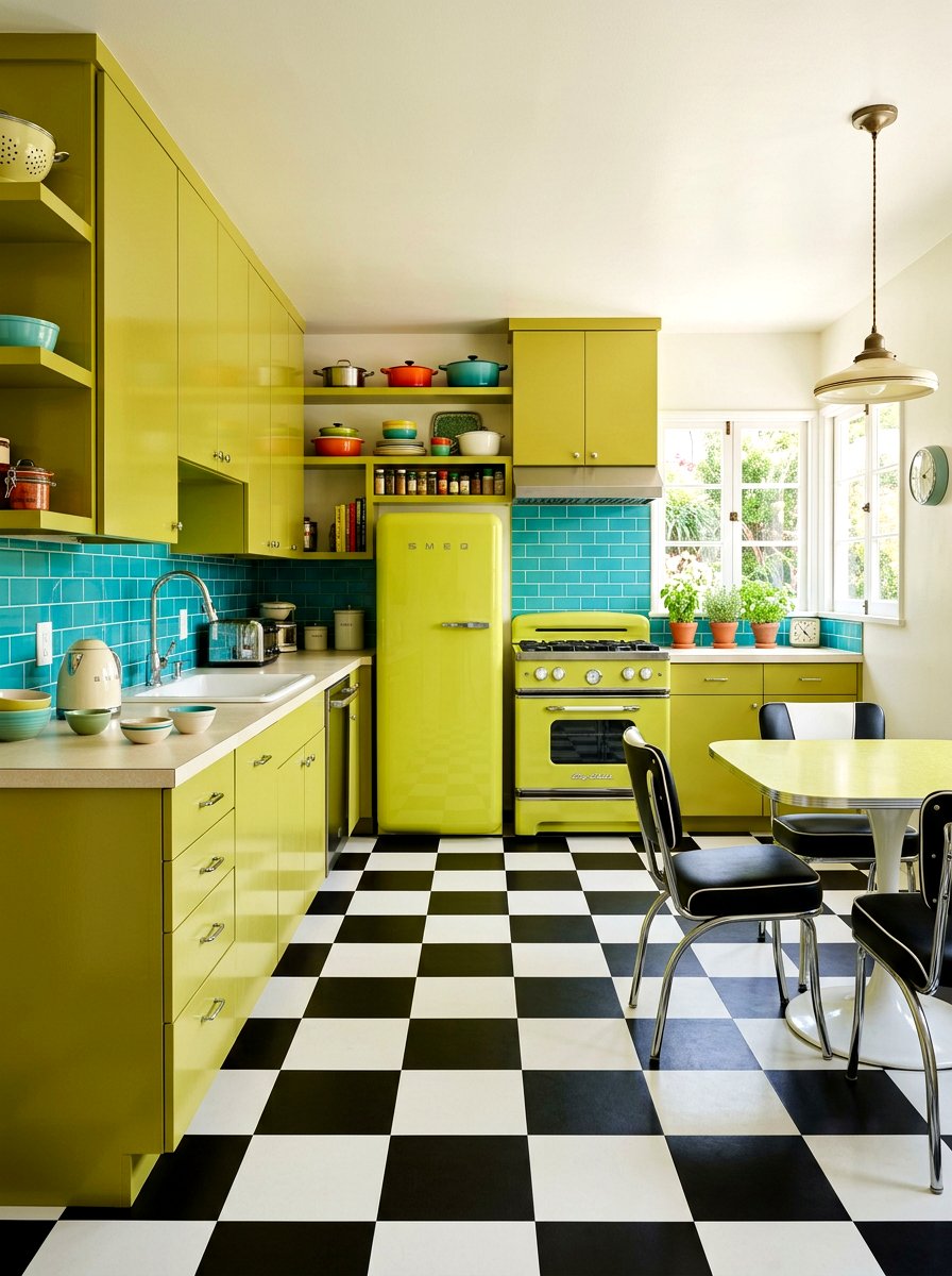 Retro Chartreuse Kitchen - 30 chartreuse kitchen ideas