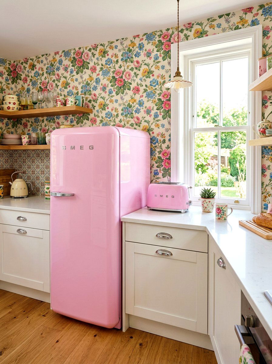 Retro Colorful Appliances - 30 maximalist kitchen ideas