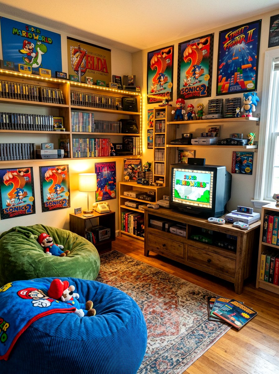 Retro Console Room - 30 arcade room ideas