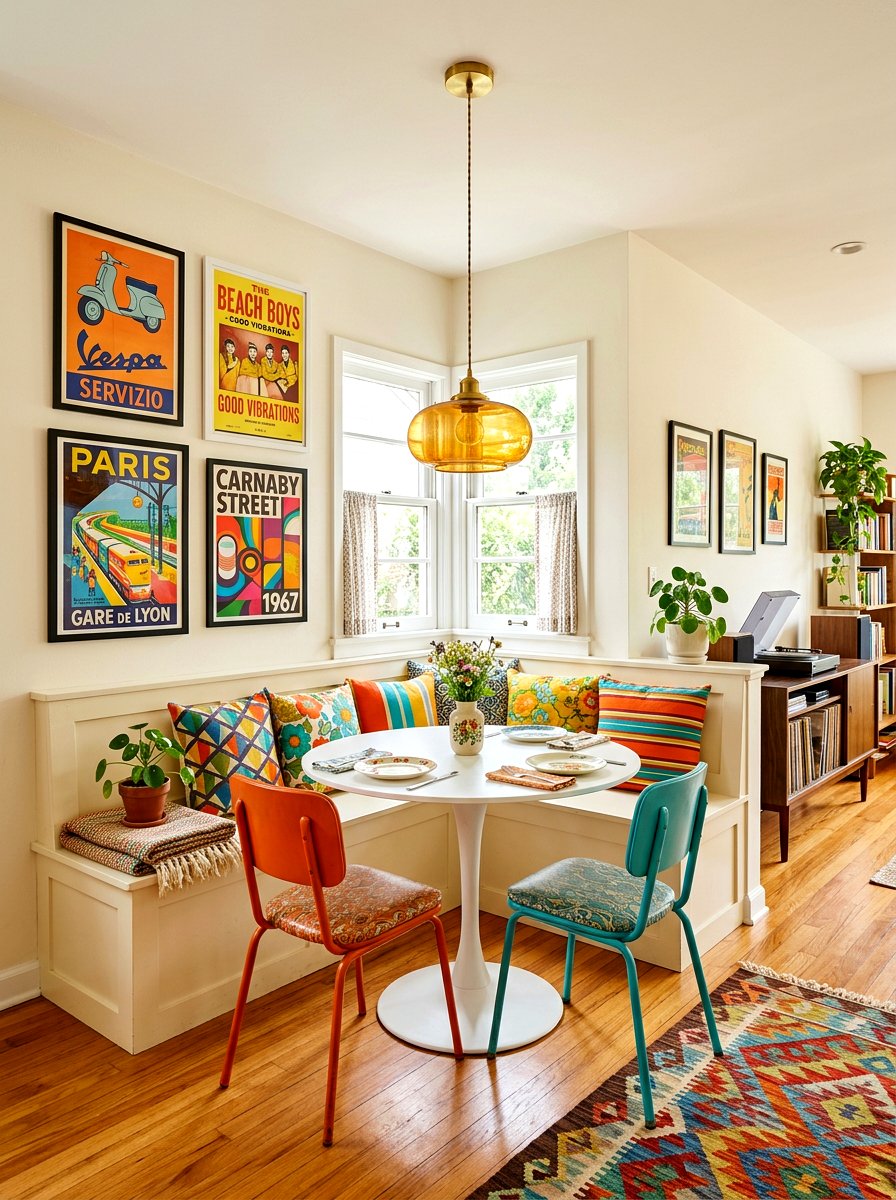 Retro Corner Nook Dining Room - 30 retro dining room ideas