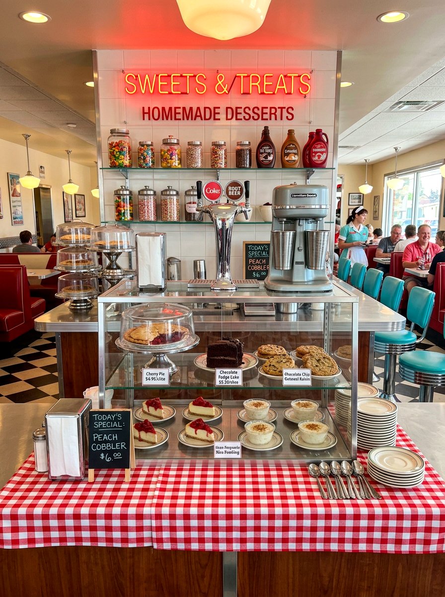 Retro Diner Sweet Station - 30 dessert station aesthetic ideas