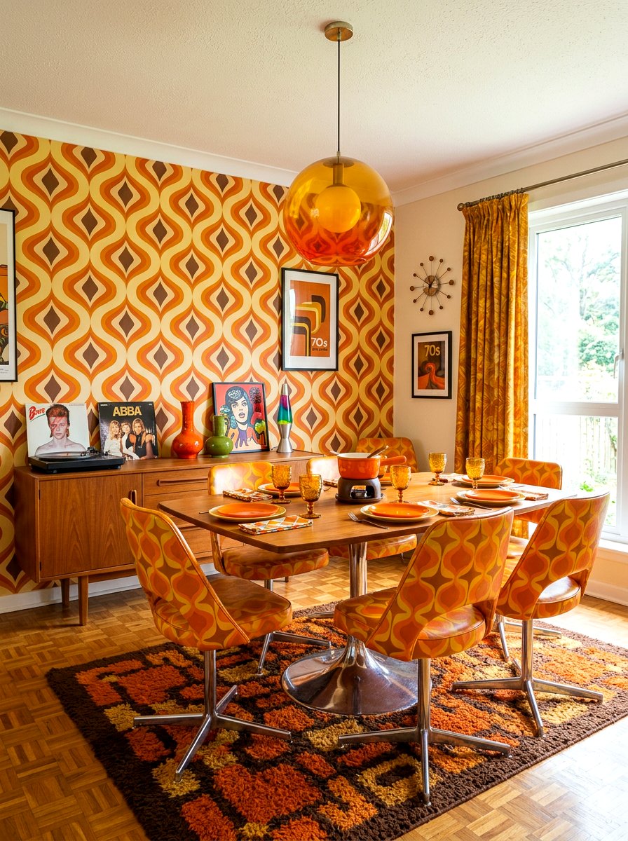 Retro Dining Room Wallpaper - 30 dining room wallpaper ideas