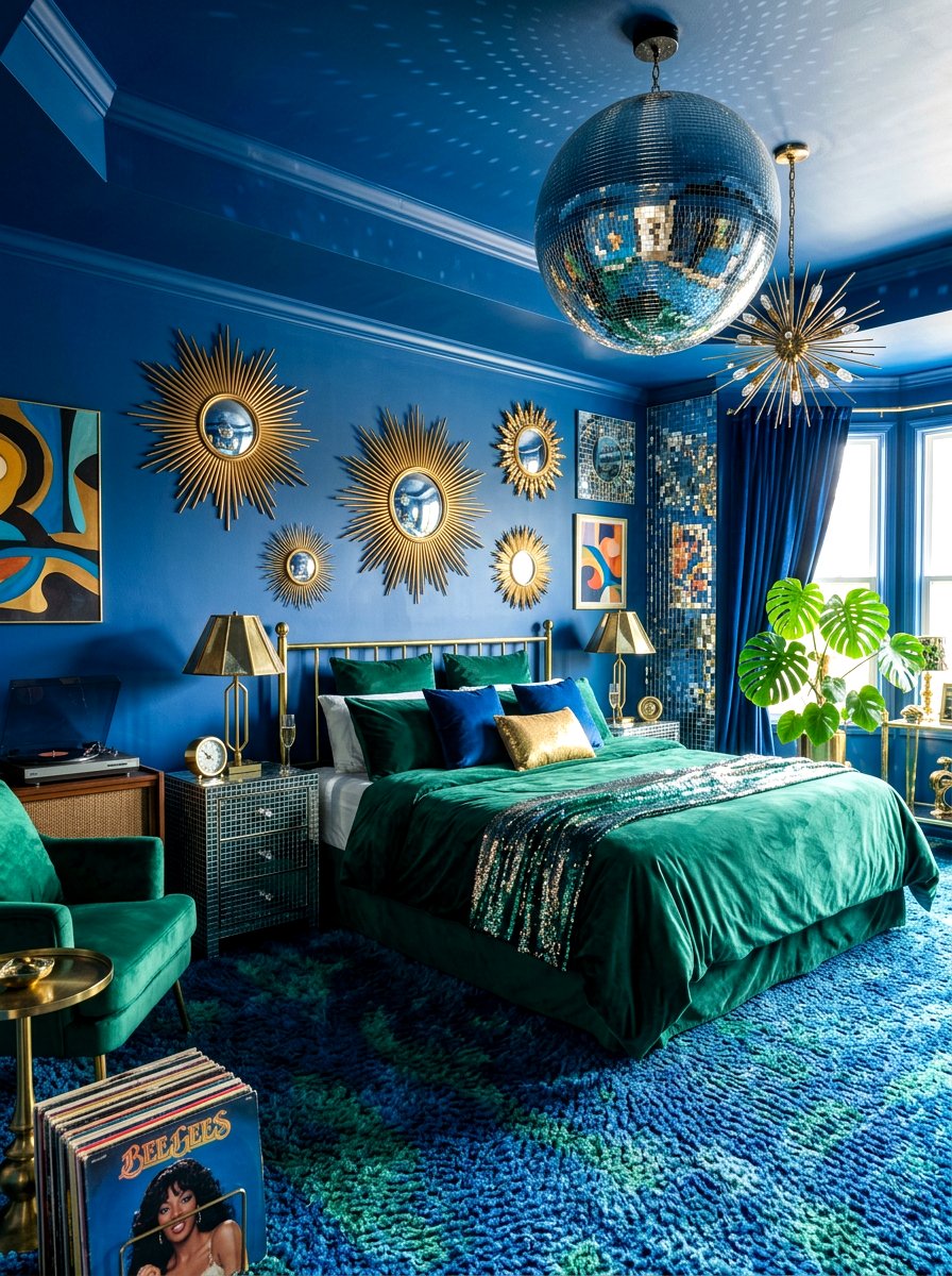 Retro Disco Nostalgia Core Bedroom - 30 nostalgia core bedroom ideas