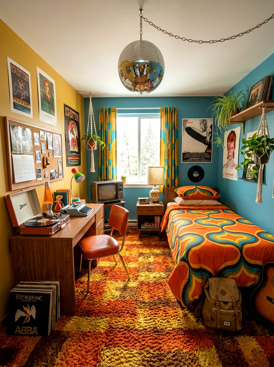 Retro Dorm Room - 30 dorm room ideas