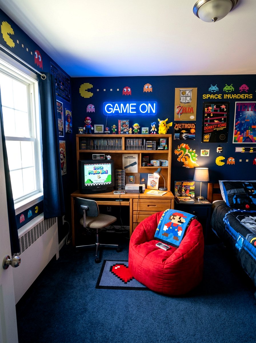 Retro Gaming Nostalgia Core Bedroom - 30 nostalgia core bedroom ideas